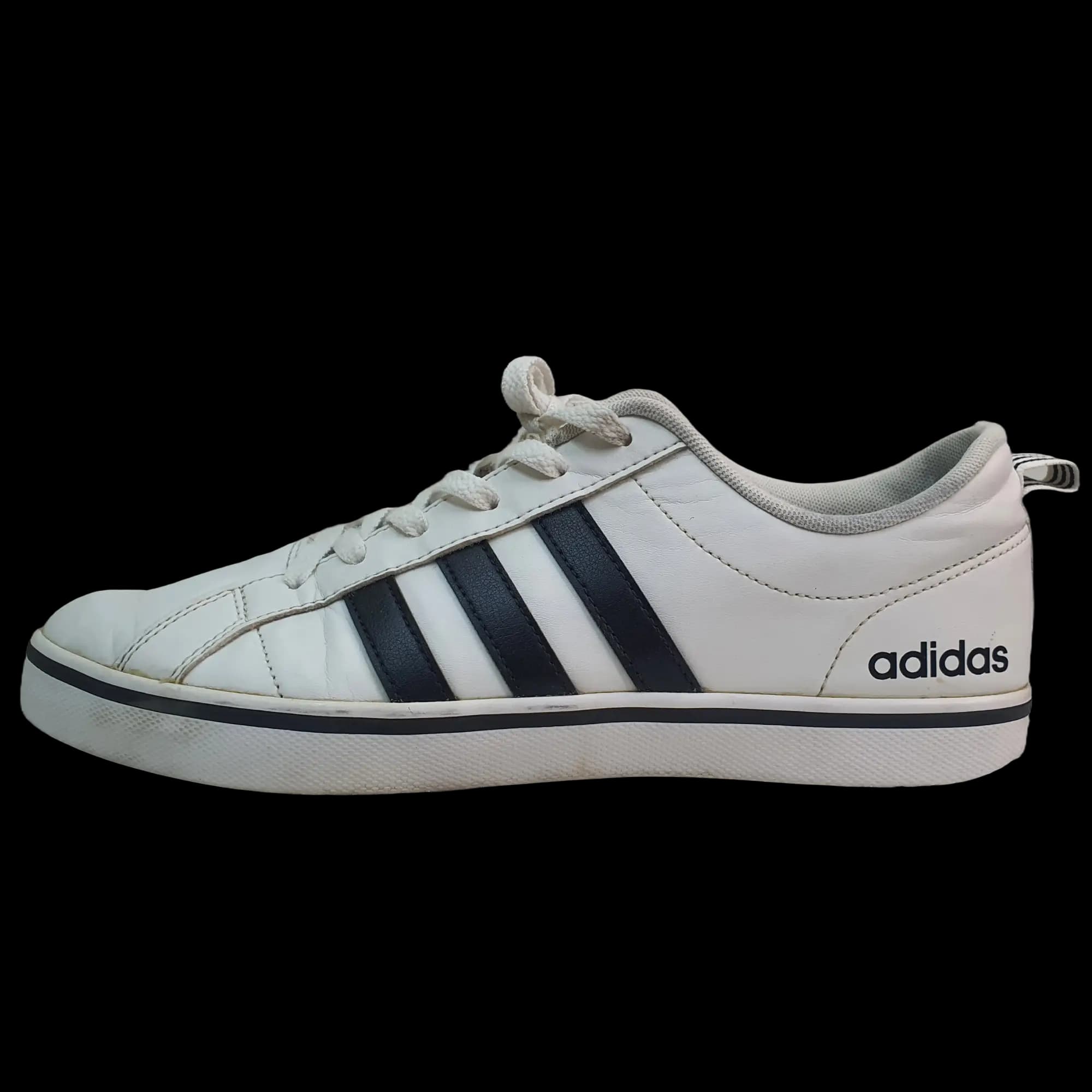 Thrifited Adidas VS Pace - Cloud White / Core Black Off-white / cream colorway sneakers — 9.5/10 condition | VYV Pakistan